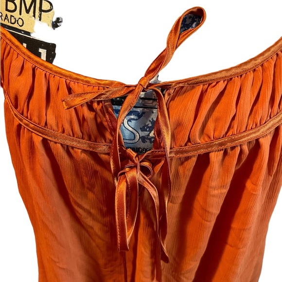 VTG! Y2K LANE Bryant orange peasant top - Picture 2 of 6